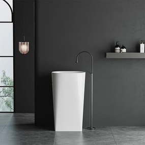 BPS-koupelny Voľne stojace keramické umývadlo HYD-CO-WH-WOF-490 49x38 cm, biele