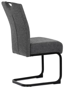 Autronic - Židle jídelní, taštičkové pružiny v sedáku, šedá látka, černý kov - DCL-E2008 GREY2