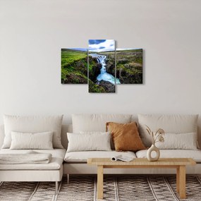 Obraz vodopádu medzi skalami (90x60 cm)