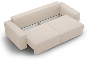 Béžová rozkladacia pohovka z textílie bouclé 247 cm Jodie – Micadoni Home