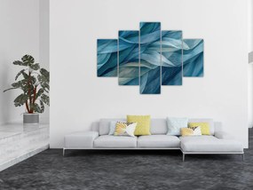 Obraz - Modrobiele vlnky (150x105 cm)