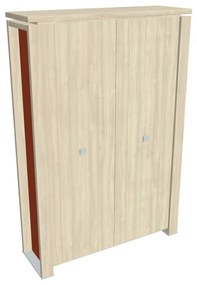 Vysoká skriňa Verno+ S 140 x 46 x 210 cm, agát / oranžová
