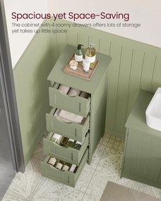 Kúpeľňová stojaca úložná skriňa 30x30x82 cm, bobkový zelený