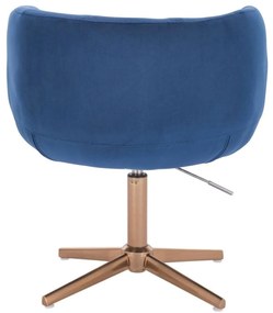 LuxuryForm DESIGN Kreslo MONTANA VELUR na zlatom kríži - modré