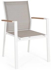 Biela kovová záhradná stolička Heta – Bizzotto