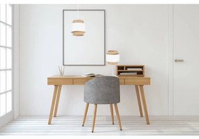 Stolová lampa BOHO, 1x jutové/biele textilné tienidlo