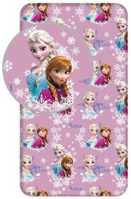 Napínacia bavlnená detská plachta na jednolôžko 90x200 cm Frozen – Jerry Fabrics