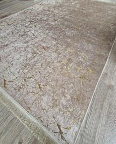 Moderný koberec Parys v béžovo-zlatej farbe s nízkym vlasom Rozmer: 50x80 cm