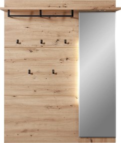 XXXLutz VEŠIAKOVÝ PANEL, dub artisan, 120/153/30 cm Voleo - Vešiakové steny - 002737035602