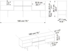 TV Stolík DERIN 65x180 cm čierna