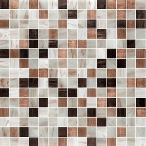 Sklenená mozaika Premium Mosaic hnědá 33x33 cm lesk MOSJ20MIXBR, (bal. 1,070 m2 )