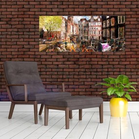 Obraz - Amsterdam, maľba (120x50 cm)