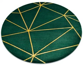 Koberec okrúhly EMERALD exkluzívne 1013 glamour, štýlový geometrick zelené / zlato Veľkosť: kruh 160 cm