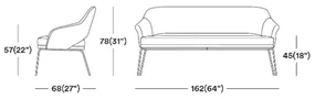 WINGS M ČALÚNENÁ LAVICA sofa