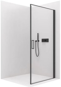 Cerano Porte, 1-krídlové sprchové dvere 100x195 cm, 8mm číre sklo, čierny profil, CER-CER-413495