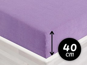 Froté napínacie prestieradlo na extra vysoký matrac FR-012 Levanduľové 160 x 200 - výška 40 cm