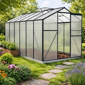 Skleník so základňou BestBerg BBGH‑1206B / 7,05 m² / 371 × 190 × 194 cm / čierna