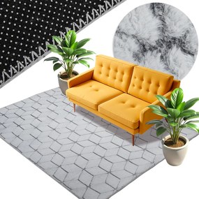 Koberec Rabbit 3D Carving GREY/WHITE 2 rozmery koberec: 160x220 cm