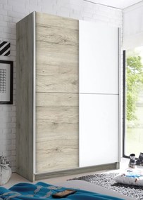 Šatníková skriňa Heimo, 125 cm, dub san remo/biela