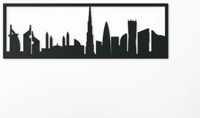 drevko Obraz Dubaj panoráma Rozmer obrazu: 29,5 x 89 cm, Farba dekorácie: Čierna