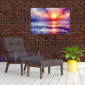 Obraz - Farebný umelecký západ slnka (90x60 cm)