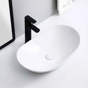 Erga Neriah, umývadlo na dosku 520x325x150 mm, biela lesklá, ERG-V03-9497B-WH