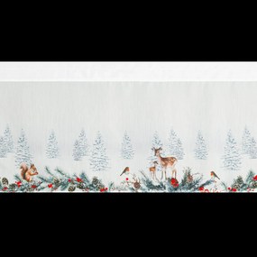 KRÁTKA VIANOČNÁ ZÁCLONA NA PÁSKE XMAS19 150X40 CM VZOROVANÁ