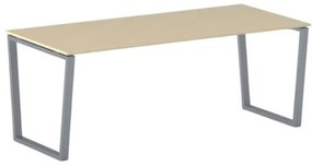 Kancelársky stôl PRIMO IMPRESS, sivostrieborná podnož, 2000 x 900 mm, breza