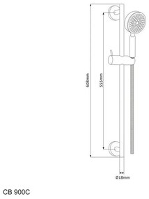 Mereo, Sprchová súprava, jednopolohová sprcha, dvojzámková nerez hadica, nastaviteľný držiak, plast /chróm, MER-CB900C