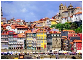 Sklenený obraz - Ribeira, Portugalsko (70x50 cm)