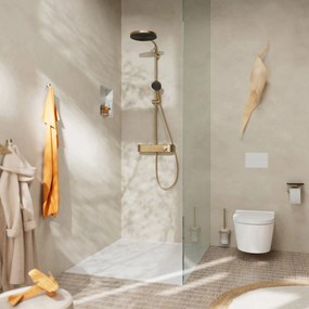 Hansgrohe Pulsify S, Showerpipe 260 2jet EcoSmart s termostatom ShowerTablet Select 400, kartáčovaný bronz, HAN-24241140