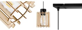 Závesné svietidlo Timber 7, 2x drevené tienidlo