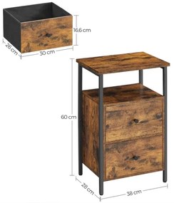 Nočný stolík ARIN hnedý/čierny