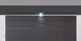 Široká komoda Caracas typ 21, grafit/biely lesk, s osvetlením