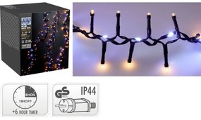 Vonkajšia svetelná reťaz Waterfall, 20 m, 1410 LED, teplá a studená biela, časovač, IP44, 20 m