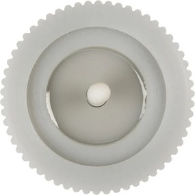 Šedá valcová sviečka s vrúbkovaním Led Candle - Ø 8*13 cm / 2*AA