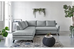 Svetlosivá rozkladacia rohová pohovka Miuform Charming Charlie L, ľavý roh
