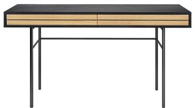 Čierny písací stôl Woodman Stripe, 130 x 60 cm
