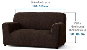Bielastické poťahy COSTINA tabaková dvojkreslo (š. 120 - 160 cm)