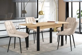 Vintino Jedálenský stôl ZENOX 120-160cm × 70 cm  – dub artisan / čierna