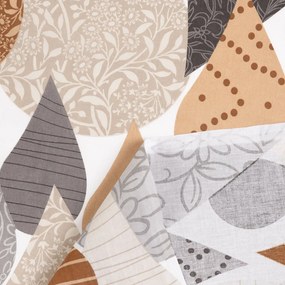 Biante Bavlnený záves Sandra SA-507 Hnedo-sivé kvapky s ornamentami 150x150 cm