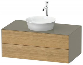 DURAVIT White Tulip závesná skrinka pod umývadlo na dosku, 2 zásuvky, 1000 x 550 x 408 mm, dub prírodný masív/kameňovo šedá vysoký lesk, WT49860H5H2