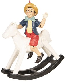 Dekorácie Pinocchio na hojdacom koni - 26 * 8 * 29 cm