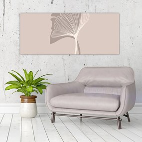 Obraz - Béžové listy N⁰4 (120x50 cm)