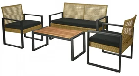 Set záhradného nábytku Lamokot, Farba:: czarny / rattan + akacja