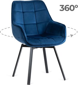 PROXIMA.store - Otočné jedálenské kreslo LUNA FARBA: modrá, FARBA NÔH: čierna