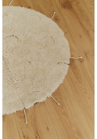 Krémový prateľný ručne tkaný bavlnený okrúhly koberec ø 100 cm Moon Multishape – Lorena Canals