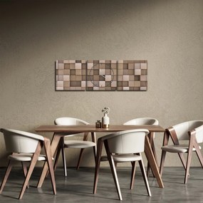 Obraz - Béžové kocky (s hodinami) (90x30 cm)