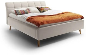 Čalúnená posteľ s prešívaným čelom lemina s úložným priestorom 180 x 200 cm béžová MUZZA