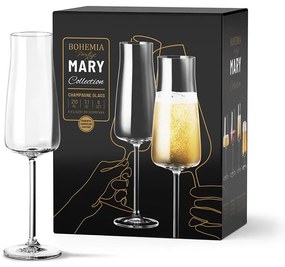 BOHEMIA PRESTIGE MARY POHÁR NA ŠAMPANSKÉ 210ML SADA 6KS